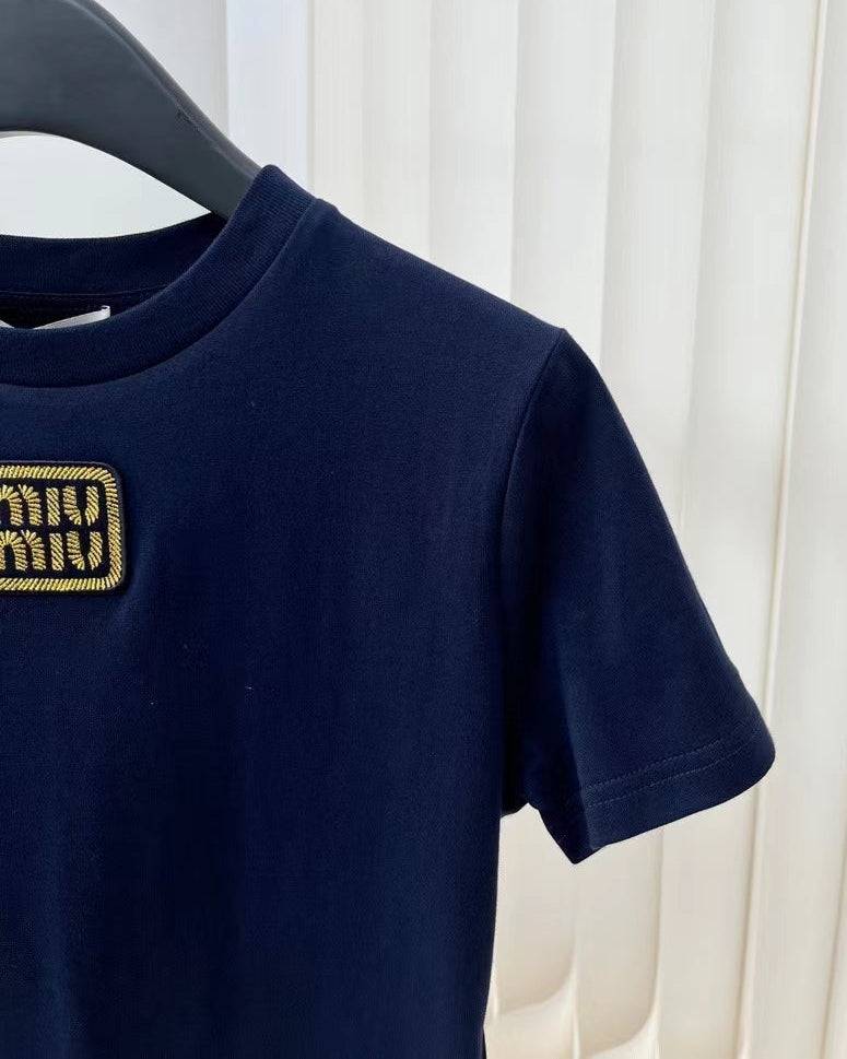 Embroidered cotton T-shirt