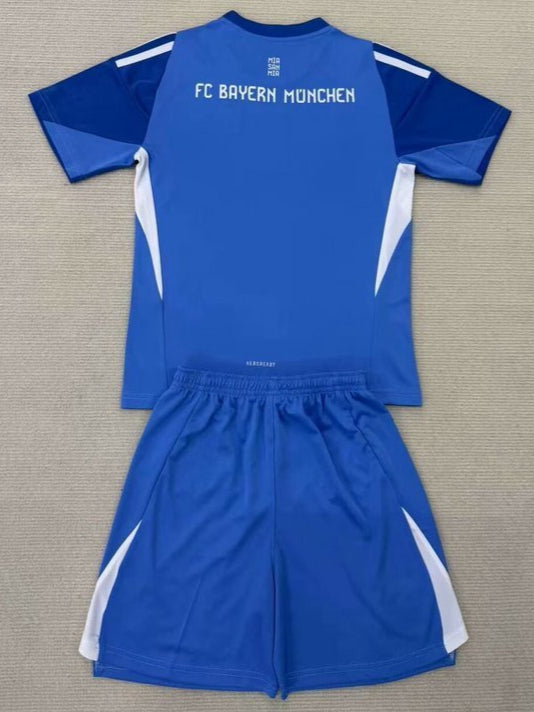 Kids Bayern Munich Jersey Goalkeeper Blue 2025/26