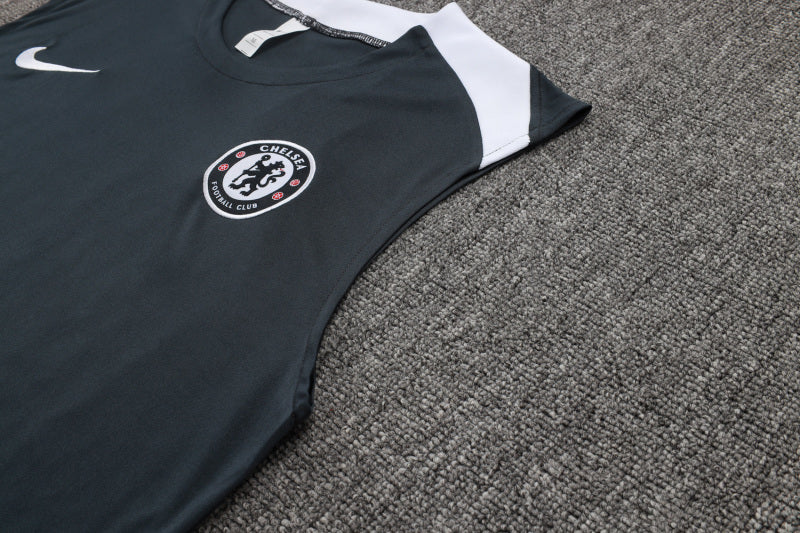Chelsea Kit Black Jersey + Shorts - No Sleeve 25/26