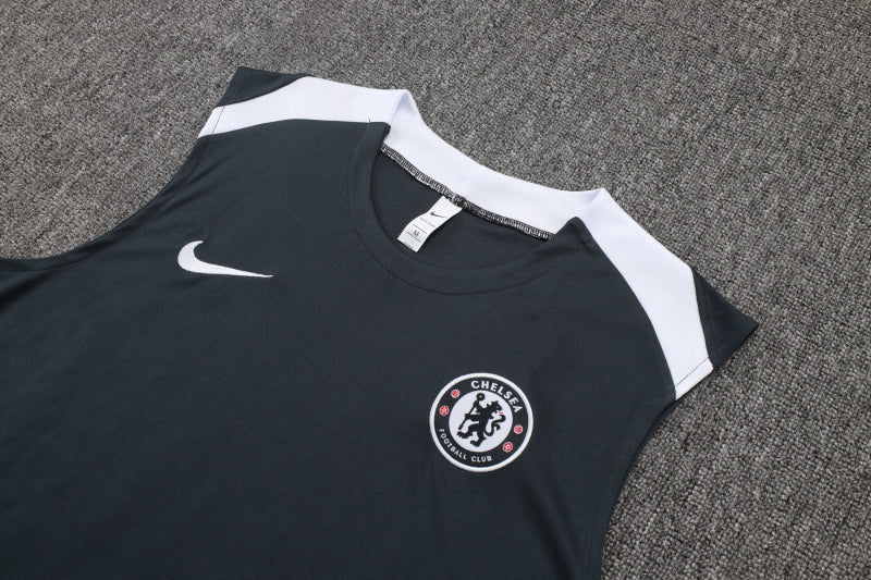 Chelsea Kit Black Jersey + Shorts - No Sleeve 25/26