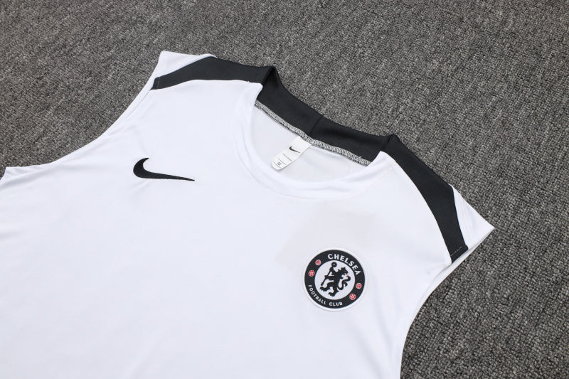 Chelsea Kit White Jersey + Shorts - No Sleeve 25/26