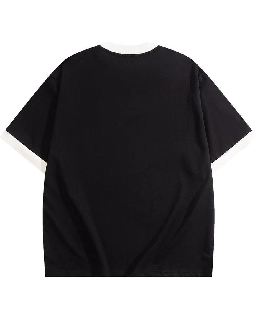 Color-blocking pure cotton