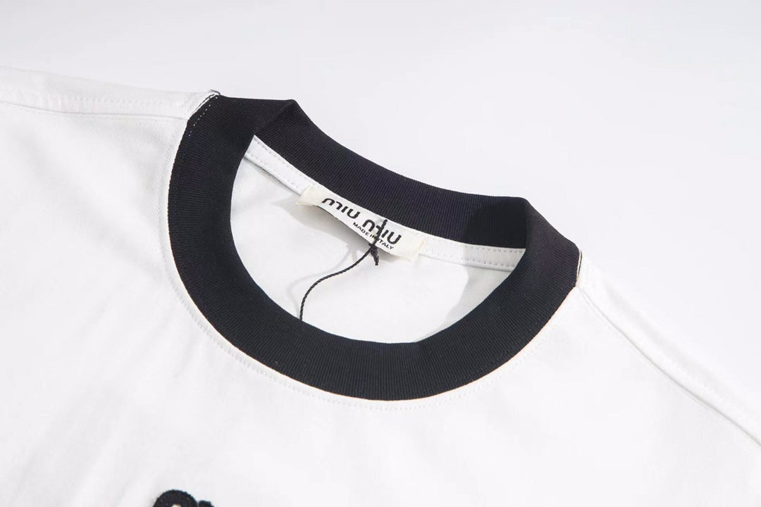 Color-blocking pure cotton