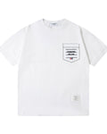 Embroidered pocket cotton T-shirt
