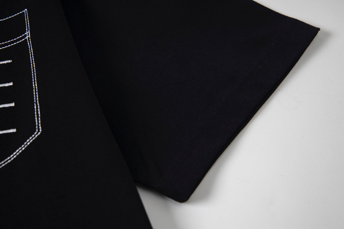 Embroidered pocket cotton T-shirt