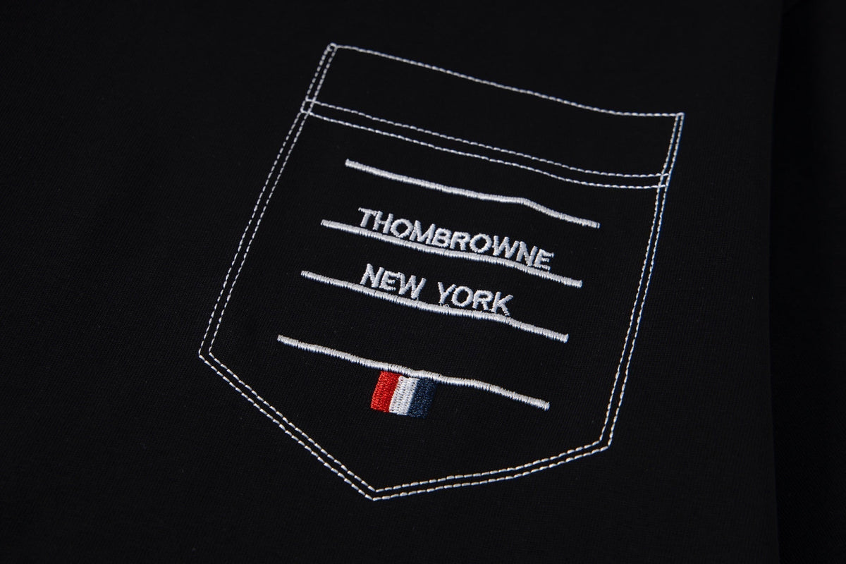 Embroidered pocket cotton T-shirt