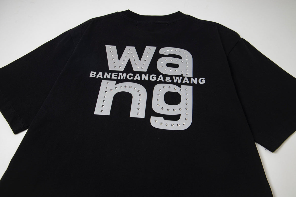 Rivet inlaid with concave silicone reflective T-shirt