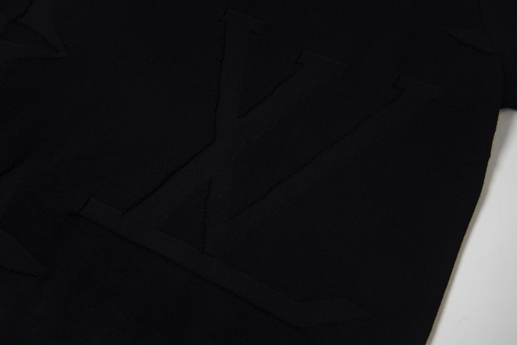 Steel-print relief limited knitted T-shirt