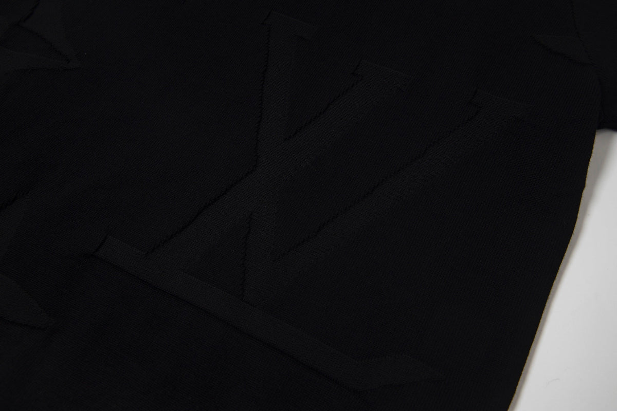 Steel-print relief limited knitted T-shirt