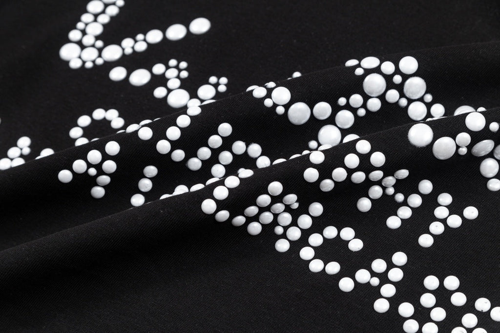 Pearl embroidered cotton T-shirt