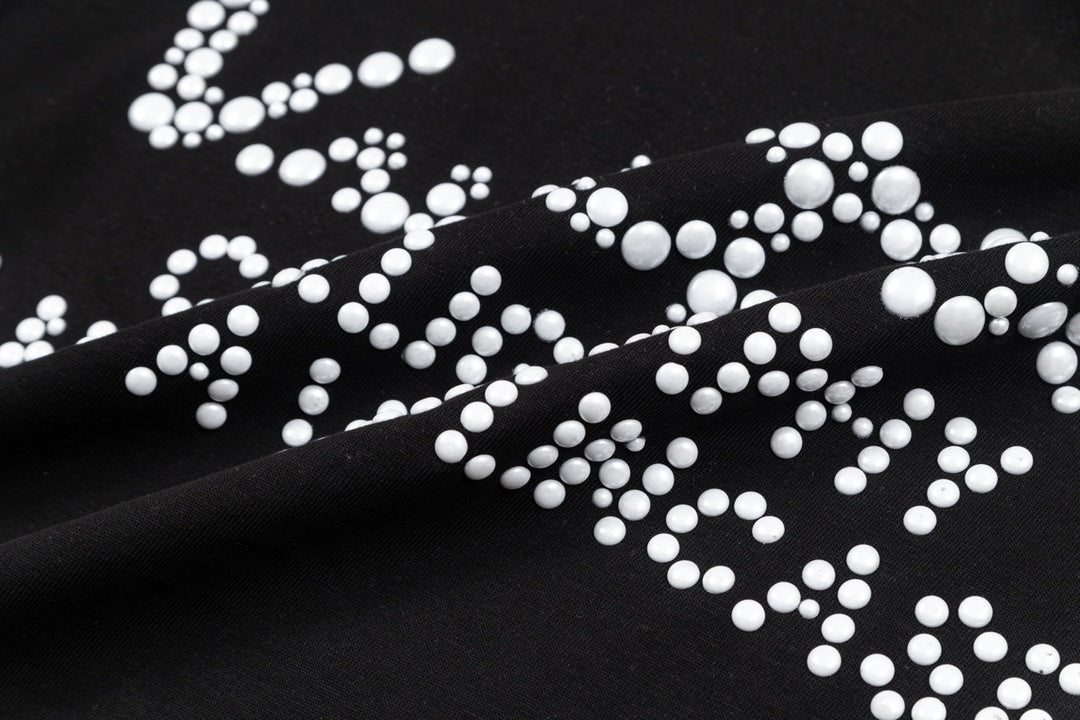 Pearl embroidered cotton T-shirt