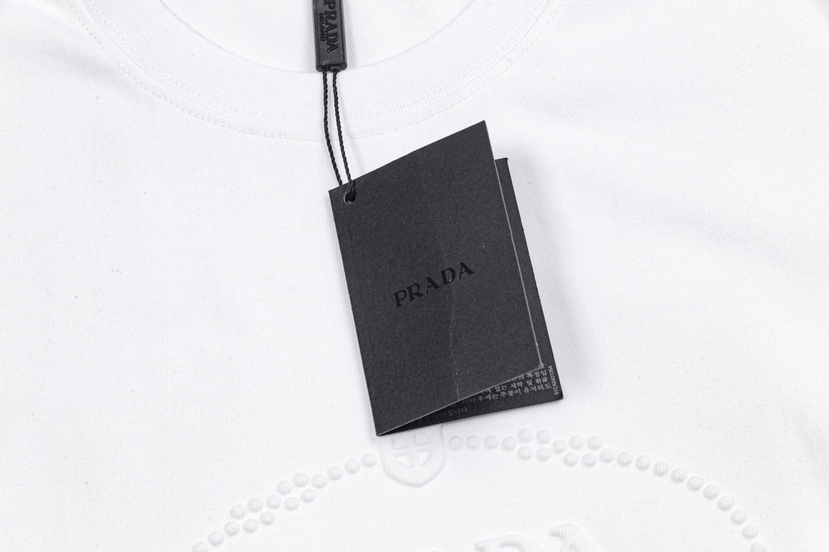 EMBOSSED PRINT COTTON T-SHIRT