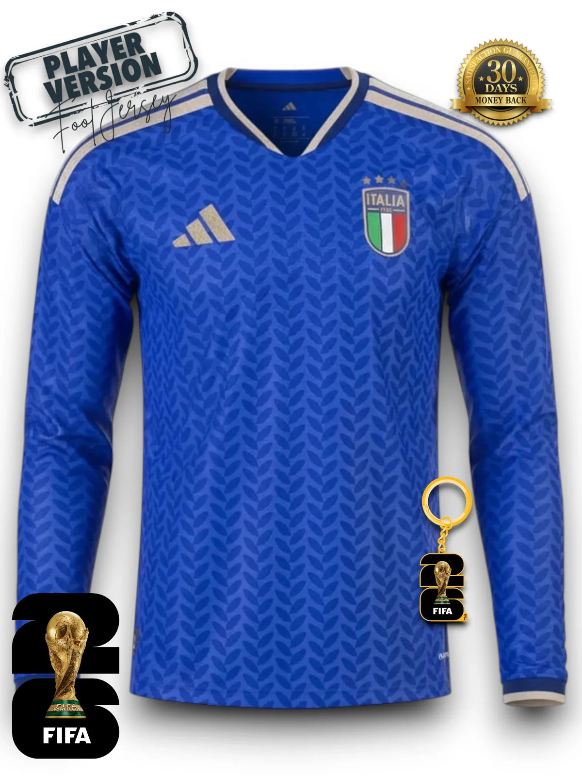 Italy World Cup 2026 Jersey Player Version - Long Sleeve