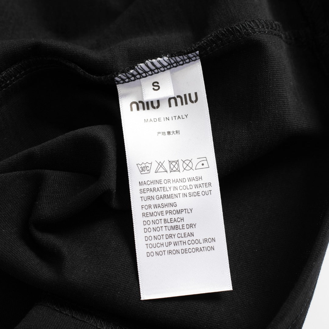 Diamond cotton black T-shirt
